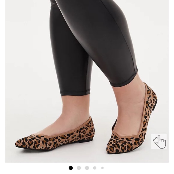 Torrid LEOPARD STRETCH KNIT POINTED TOE FLAT (WW) - Picture 5 of 11